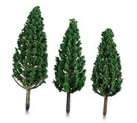 SEWACC 24 Pcs Model Trees for Railway Scenery Miniature Landscape DIY Craft Ornaments Realistic Sand Table Decorations with Height for Architectural and Train Layouts