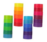 SEWACC 24 Rolls Multi-purpose DIY Washi Tape Bright Solid Colors Easy Tear Decorative Scrapbook Adhesive for Journaling Craft Projects Wrapping and Handbook Decors