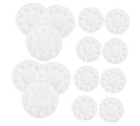 SEWACC 24pcs Circular Plastic Paint Palette with Wells for Organized Mixing Spill Resistant Stable Base Portable Artist Tray Compatible with Acrylic Oil Watercolor Painting