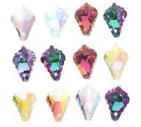 SEWACC 24pcs Crystal Prisms Maple Leaf Window Hanging Diy Pendants for Home Decoration Prisms for Windows Crystal Hanging Pendant