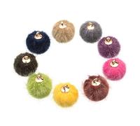 SEWACC 24pcs Dark Grey Plush Ball Pendants for DIY Earrings Lightweight Hanging Charms for Jewelry Making Elegant Pompon Accessories for Women