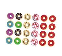 SEWACC 24Pcs Donut Erasers Set Vibrant for Adorable School Supplies and Homework Rewards Random Styles for Boys