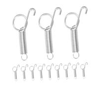 SEWACC 24pcs Large Spring Latch Hooks for Pet Cages Rabbit and Bird Cage Door Fixing Wire Clips Sturdy Metal Door Locks for Small Animals and Poultry Care