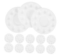 SEWACC 24pcs Round Plastic Paint Tray Palette with Wells for Acrylic Oil Watercolor Paints Portable Mixing Palette for Artists Easy to Clean DIY Art Supplies
