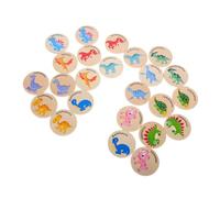 SEWACC 24pcs Wooden Dinosaur Matching Game for Cognition Concentration Memory Ability Educational Wood Puzzle for Safe Interactive Dinosaur Playset for Group Social Skill Development