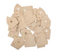 SEWACC 24pcs Wooden Fairy Door Unpainted Miniature Garden Doors DIY Dollhouse Accessories for Indoor Outdoor Decor Charming Handpainted Colors Easy Installation
