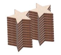 SEWACC 25 Pcs Wooden Star Slices DIY Ornaments Unfinished Natural Wood Craft Decorations for Christmas Home Office Festive Charm