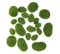 SEWACC 25pcs Artificial Moss Stones Decorative Green Balls Realistic Fake Moss Rocks for Floral Arrangements Fairy Gardens Indoor Outdoor Decor DIY Craft Projects Two