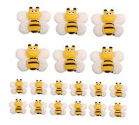 SEWACC 25Pcs Bee Shape Push Pins Multi Function Thumbtacks Resin Fixers for Cork Boards Wall Decoration Home Accessory Convenient Storage Box Included