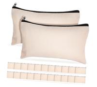 SEWACC 25pcs Canvas Zipper Pouches Multifunctional Cosmetic Pencil Cases Small Organizer Bags for Travel Toiletries Jewelry Storage Reusable