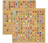 SEWACC 291Pcs National Flag Thumbtacks Country Pins for Map Push Pins Creative Thumbtacks for Office Bulletin Board Travel Map Marking