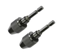SEWACC 2Pc Mini Alloy Keyless Drill Chuck Adapter for Impact Drivers Hex Shank Converter with Ratchet Locking Function for Power Hand Drills