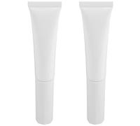 SEWACC 2pcs 15ml Travel Lotion Small Jar with Flocked Applicator Head, Portable Refillable Plastic Tubes for Liquid and Cream-based Cosmetics, for Makeup Routine or Creating Your Own