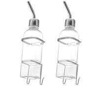 SEWACC 2pcs 180ml Hanging Pet Water Feeder for Rabbits Hamsters Chinchillas with Rolling Ball Valve, Plastic Automatic Drinking Bottle for Small Animals Cage Use