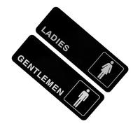 SEWACC 2pcs Acrylic Toilet Door Sign for Men and Women Creative Restroom Signs with Stylish Design Wall Mounted Plaques for Bathroom Shop Office Hotel Bar Decor