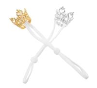 SEWACC 2pcs Adjustable Hamster Queen Crown Headwear Shiny Royal Tiny Costume for Small Animals Rabbits Guinea Pigs for Birthday Parties and Fancy Dress Celebrations