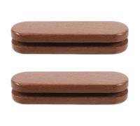 SEWACC 2pcs Barbecue Pan Handle, Wood Handle Cover for Pots Pans, Coffee, Heat Resistant Grip, Internal Grooves, for Outdoor Barbecue Camping