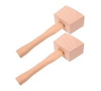 SEWACC 2pcs Beech Wood Ice Crusher Mallet Multifunctional Manual Wood Hammer for Home Bartending Ice Crushing Cocktails Woodworking and DIY Tasks with Ergonomic Comfortable Handle