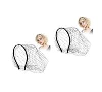 SEWACC 2pcs Black Mesh Veil Headband with Rhinestone Elegant Hair Accessory for Women Bridal Weddings Tea Parties Birthdays