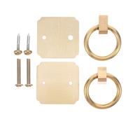 SEWACC 2Pcs Brass Square Door Pull Handles 4Cm Metal Front Door Knocker Polished Antique Brass Decorative Hardware for Home and Hotel