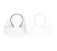 SEWACC 2pcs Bridal Wedding Hair Accessories Rhinestone Mesh Veil Headband with Comfortable Fit Lightweight Design for Women Suitable for Tea Party Celebratory Occasions