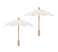 SEWACC 2pcs Bride Lace Umbrellas for Wedding Photo Props Vintage Lace Parasol for Wedding Decoration and Bridal Shoots