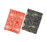 SEWACC 2Pcs Brocade Scripture Storage Bag Chinese Style Decorative Pouch for Buddhist Texts Lightweight and Compact Design for Music Books and