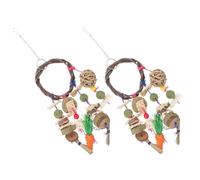 SEWACC 2Pcs Bunny Chew for Rabbits Hamsters Chinchillas Hanging Cage Natural Handmade Chewing to Protect Furniture and Promote Healthy Teeth