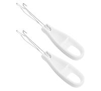 SEWACC 2pcs Button Hook and Zipper Pulling Helper Tools for One-Handed Operation, Acrylic and Steel Dressing Aid Assist Tool for Daily Routine and Changing Clothing