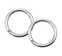 SEWACC 2pcs Cow Nose Ring, Farm Animal Nose Ring for Cattle and Bull, Stainless Steel, Silver, Quick Installation, Guide Livestock Movement, Farm Management