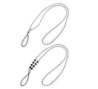 SEWACC 2Pcs Crystal Hanging Phone Lanyards Detachable Lost Beaded Neck Straps Lightweight Mobile Chains for Office School Travel Outdoor Use