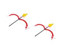 SEWACC 2pcs Cupid Arrow and Bow Set for Valentine's Day Creative Yellow Finger Red Bow Costume Accessories Photography Props for Adults Cupid Cosplay Gifts