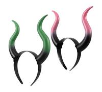 SEWACC 2pcs Demon Horns Headband for Adults Lightweight Comfortable Quick Fit Devil and Bull Horns Costume Accessory for Halloween Cosplay Party and Carnival