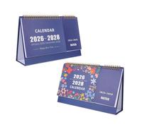 SEWACC 2pcs Desktop Calendar Standing Flip Monthly Planner Compact Tabletop Schedule Organizer for Office Home Study with Smooth Writing and Construction
