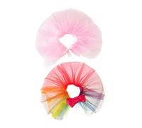 SEWACC 2pcs Dog Princess Tutu Skirts for Pets Adjustable Tie Straps Breathable Lightweight Half Skirt with Shimmering Fabric for Pet Holiday Outfits and Parties