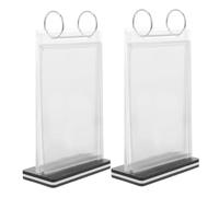 SEWACC 2Pcs Double Sided Menu Holder Stand Vertical Flip Display for Restaurant Table Signs Sturdy Desktop Organizer with Easy Page Flipping Stylish Modern Table Holders for Menus and