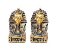 SEWACC 2pcs Egyptian Tutankhamun Resin Figurines Sculpture Set, Small Pharaoh King Decoration for Home Desk, Egyptian King Crafts Ornament for Living Room Display