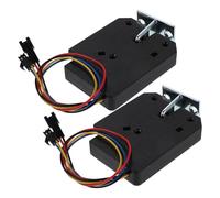 SEWACC 2pcs Electric Cabinet Lock Switch with Multiple Unlocking Methods and Remote Access Management, Black Metal and Plastic Magnetic Lock Units for Office and Workplace Drawers