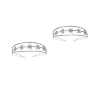 SEWACC 2pcs Elegant Three-layer Cubic Zirconia Bridal Headband for Women Fashionable Metal Princess Tiara Hair Band Wedding Headdress for Bride and Party Accessories
