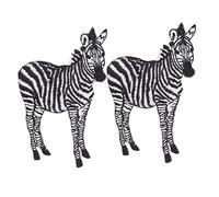 SEWACC 2pcs Embroidered Animal Fabric Patches with Hot Melt Glue Back Cartoon Appliques for Clothes Decoration Easy Sew Suitable for Jackets Bags and DIY Crafts Black and White Zebra