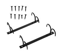 SEWACC 2pcs European Style Iron Cup Hooks Rack with Screws, Black 4 Hook