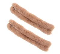 SEWACC 2pcs Faux Fur Handbag Chain Strap Covers 12" Zippered Tote Handle Strap Protectors for Shoulder Bags DIY Purse Making Accessories Light Brown