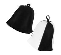 SEWACC 2pcs Felt Sauna Hat Set for Men and Women, Heat Protection Steam Cap for Banya Spa Bathhouse, Reusable Shower Hair Drying Caps for Sauna and Steam Room