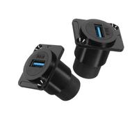 SEWACC 2pcs Female to Female Panel Mount Adapter Connector D-type Flush Mount Coupler for Computers Printers Cameras Stable Secure Connection Socket Black