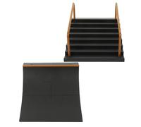 SEWACC 2pcs Fingerboard Ramp Plastic Finger Skateboard Obstacle Skateboard Park Parts Kids Toy Accessories for Finger Play