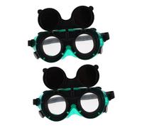 SEWACC 2pcs Flip-up Welding with Elastic Band Anti-glare Protective Eyewear for Electric Welding Sparks and Radiation Safety Glasses Comfortable Fit Over Glasses
