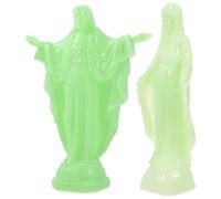 SEWACC 2pcs Glow in Dark Virgin Mary Statue for Night Prayers