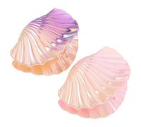 SEWACC 2pcs Gradient Shell Hair Clips for Women and Large Resin Marble Pattern Hair Claws in Purple and Yellow Pink - Summer Beach Vacation for Styling