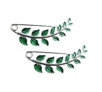 SEWACC 2pcs Green Leaf Pattern Brooch Scarf Buckle Alloy Dress Brooch Decoration Comfortable and Convenient to Wear for Employee Welfare and Travel Commemorative