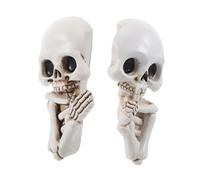 SEWACC 2pcs Halloween Resin Skeleton Light Switch Stickers Spooky Wall Sculpture Decals for Bathroom Outlet and Electrical Switch Plate Easy Removable Ghost Wall Decoration for Home and